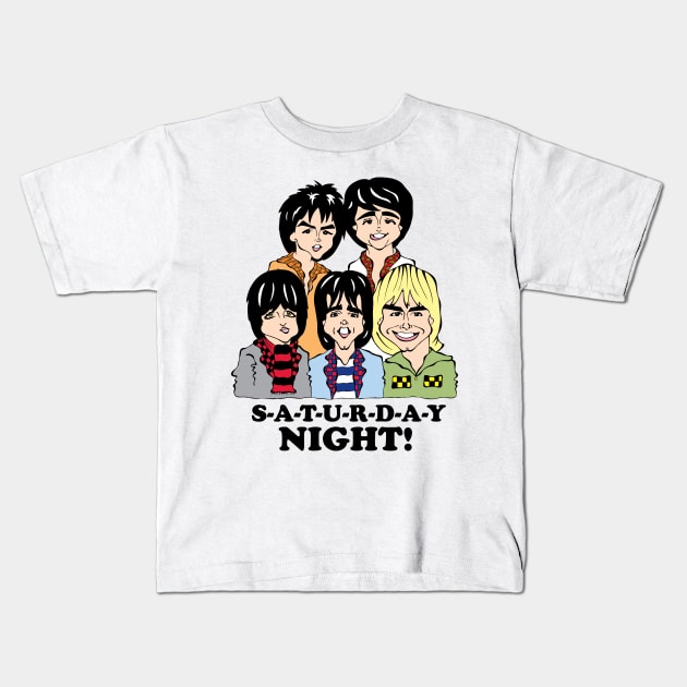 SATURDAY NIGHT!! Kids T-Shirt by cartoonistguy